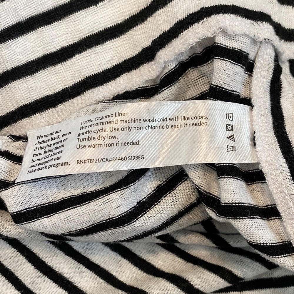 Eileen Fisher Black and White Striped Skirt - Size Medium - Picture 5 of 11